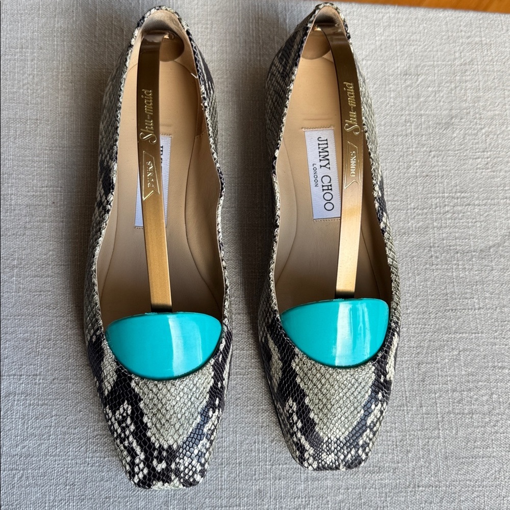 JIMMY CHOO Modell Squared Toe Snake Flats Sz 36 - Picture 3 of 10